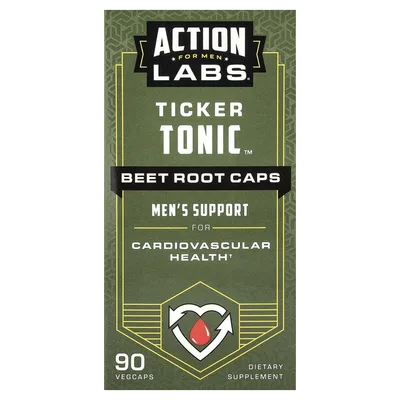 Action Labs, для мужчин, Ticker Tonic™, корнеплод свеклы, 90 растительных капсул