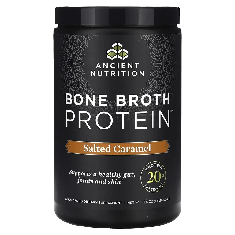Ancient Nutrition, Bone Broth Protein, соленая карамель, 506 г (1,12 фунта)