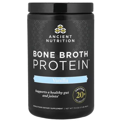 Ancient Nutrition, Протеин костного бульона™ ваниль, 492 г