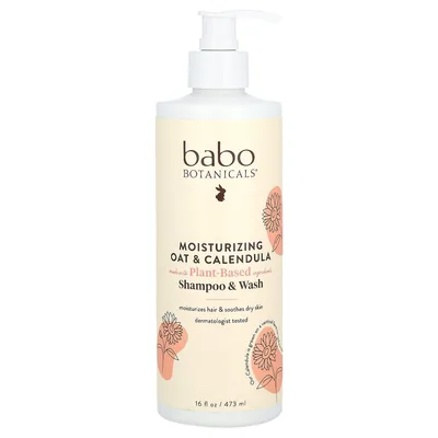 Babo Botanicals, увлажняющий шампунь и гель для душа, овес и календула, 473 мл (16 жидк. унций)