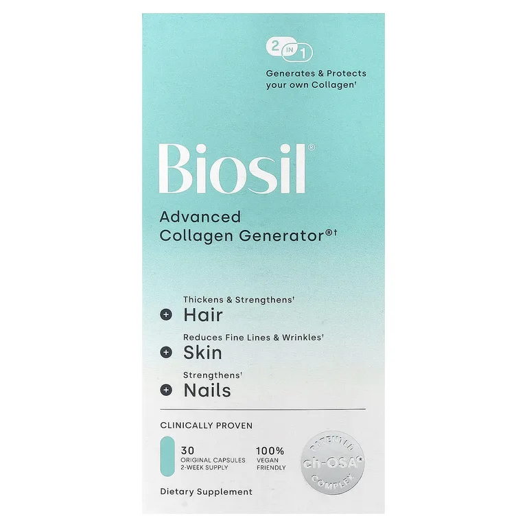 Biosil, средство для стимулирования производства коллагена, 30 оригинальных капсул