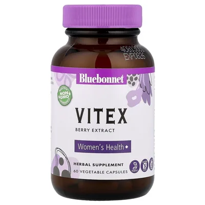 Bluebonnet Nutrition, экстракт ягод витекса, 60 растительных капсул (225 мг в 1 капсуле)