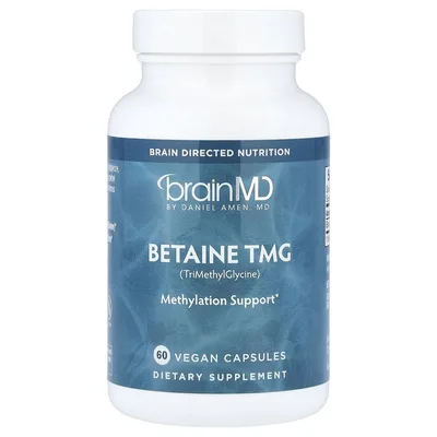 BrainMD, бетаин ТМГ, 60 веганских капсул (500 мг в 1 капсуле)