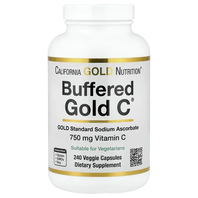 California Gold Nutrition, аскорбат натрия (витамин C), 240 растительных капсул