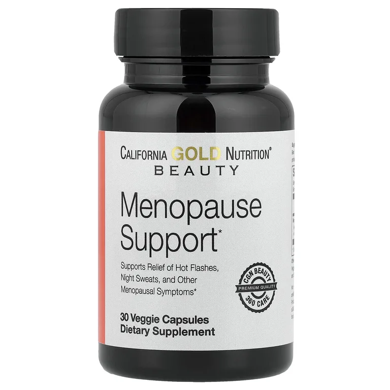 California Gold Nutrition, Beauty, добавка для поддержки во время менопаузы с дудником гигантским, цинанхумом, зопником и L-лейцином, 30 растительных капсул