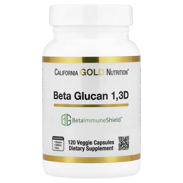 California Gold Nutrition, бета-глюкан из водорослей 1,3D, 120 вегетарианских капсул (125 мг в каждой капсуле)