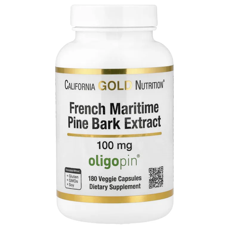 California Gold Nutrition, Экстракт коры французской приморской сосны Oligopin®, 100 мг, 180 растительных капсул