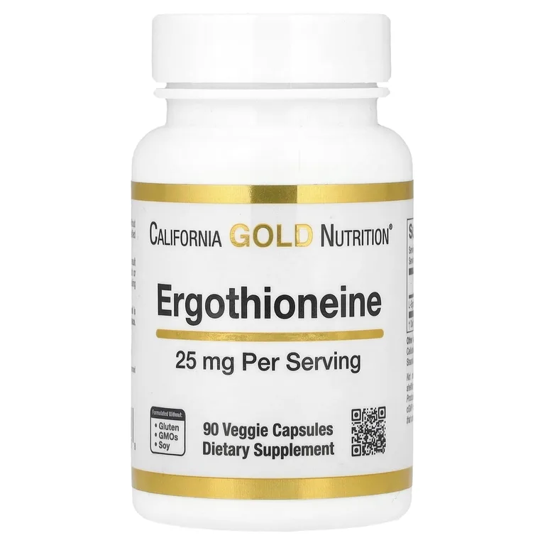 California Gold Nutrition, эрготионеин, 25 мг, 90 растительных капсул