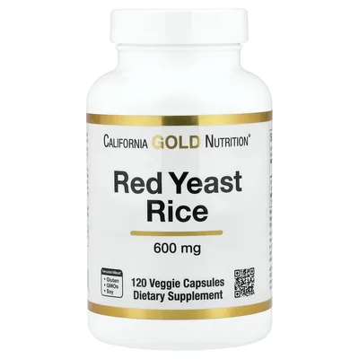 California Gold Nutrition, красный ферментированный рис, 600 мг, 120 растительных капсул