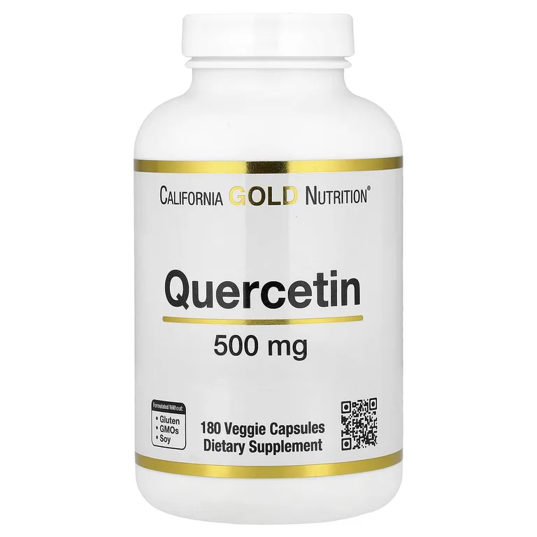 California Gold Nutrition, кверцетин, 500 мг, 180 растительных капсул
