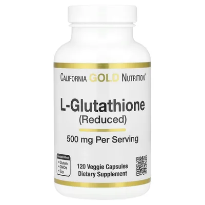California Gold Nutrition, L-глутатион (восстановленный), 500 мг, 120 растительных капсул