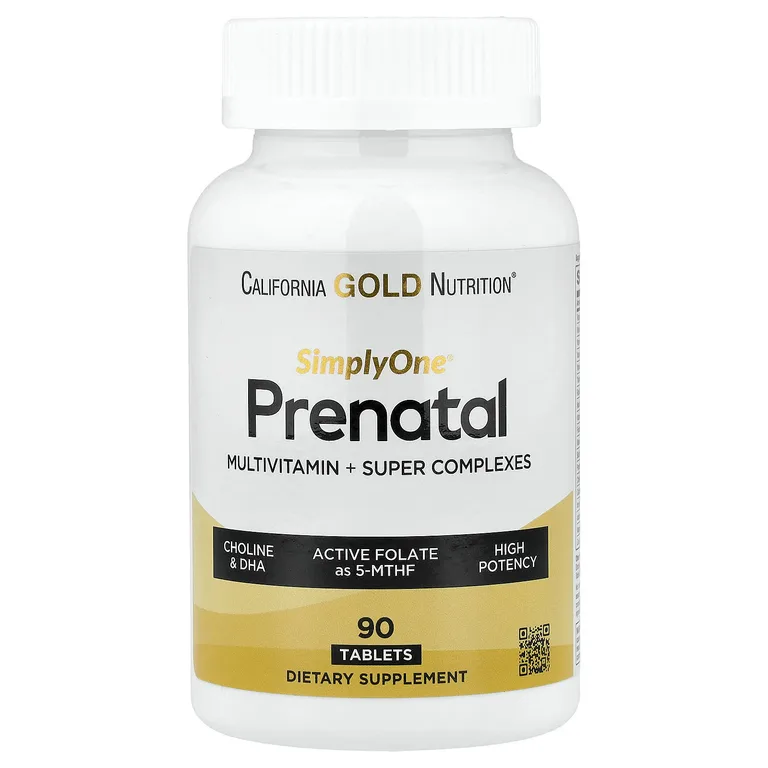 California Gold Nutrition, Simply One®, мультивитамины для беременных, с суперзеленью, специями, витамином A и фолатом, 90 таблеток