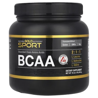 California Gold Nutrition, Спорт, аминокислоты с разветвлённой цепью в порошке, 454 мг (1 фунт)