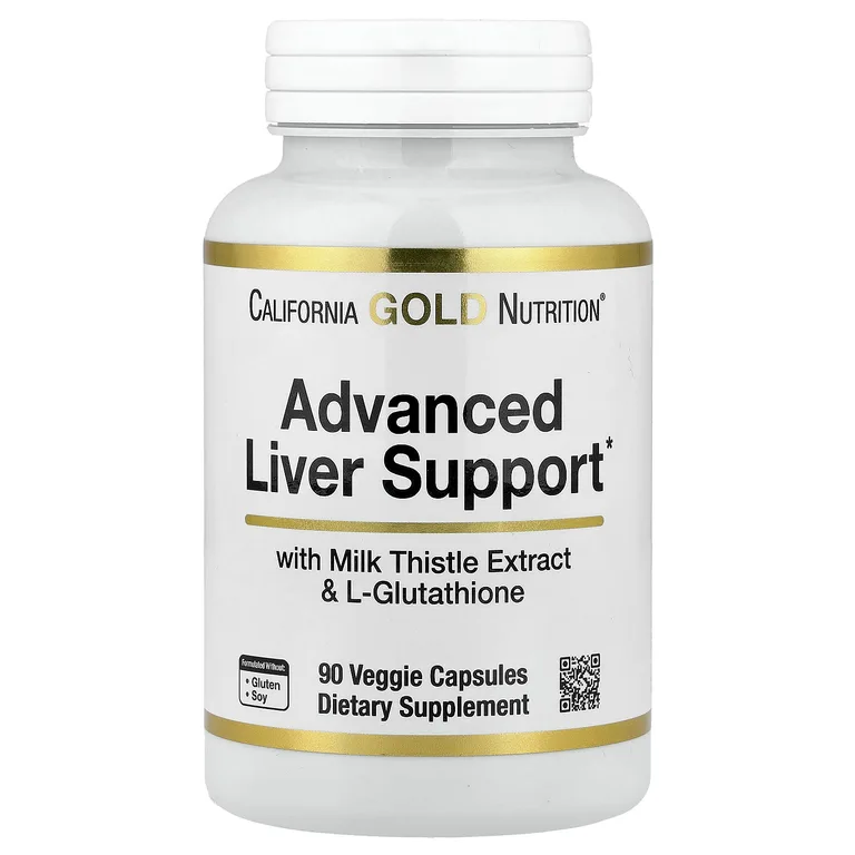 California Gold Nutrition, улучшенная добавка для поддержки печени, с экстрактом расторопши, L-глутатионом, альфа-липоевой кислотой и экстрактом виноградных косточек, 90 вегетарианских капсул