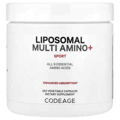 Codeage, Liposomal Multi Amino+, комплекс липосомальных аминокислот, серия Sport, 240 растительных капсул