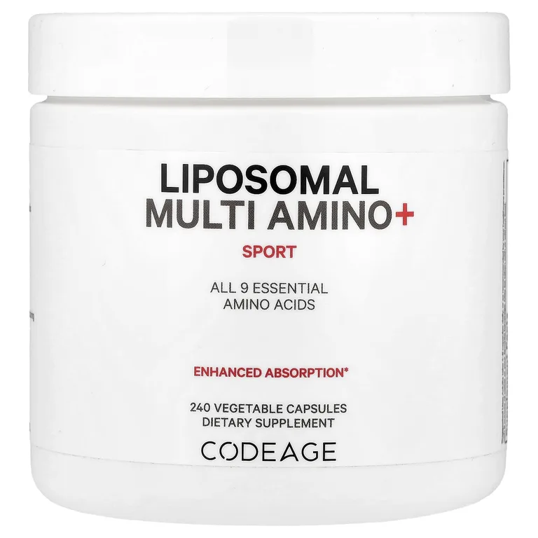 Codeage, Liposomal Multi Amino+, комплекс липосомальных аминокислот, серия Sport, 240 растительных капсул