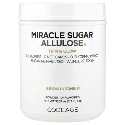 Codeage, Miracle, сахарный аллюлозный порошок, без добавок, 1 кг (35,27 унции)