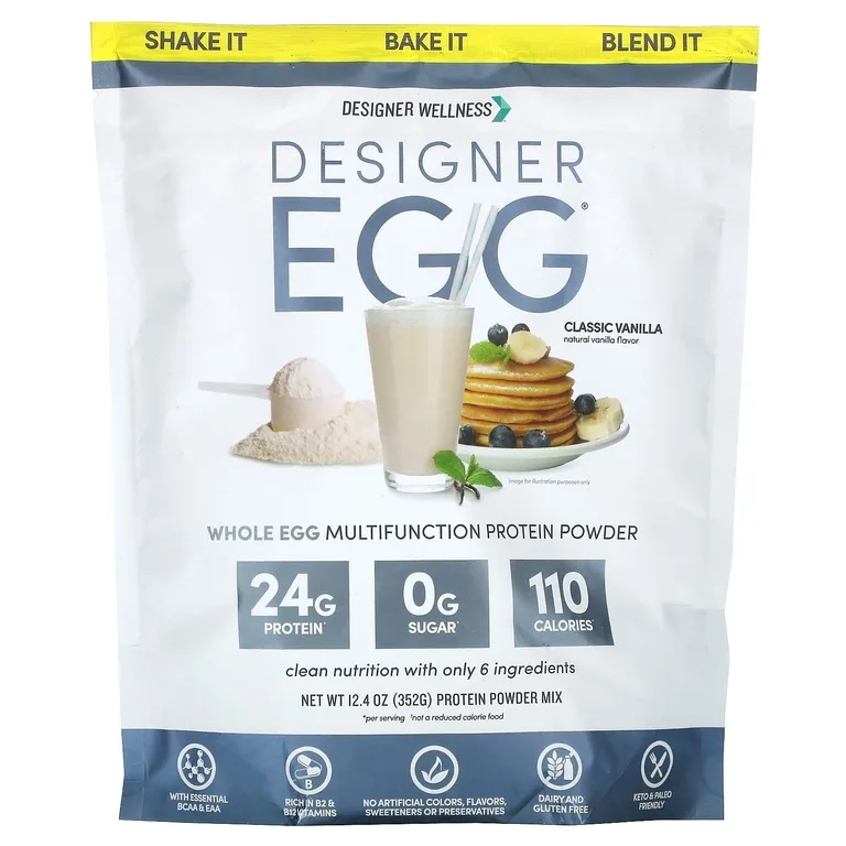 Designer Wellness, Designer Egg®, многофункциональный протеиновый порошок из цельного яйца, классическая ваниль, 352 г (12,4 унции)