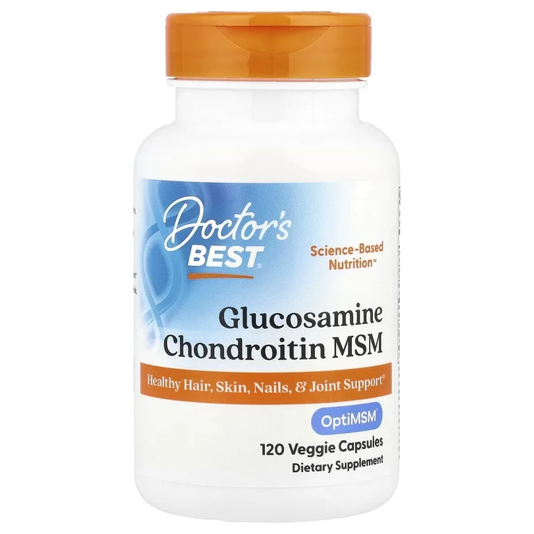 Doctor's Best, глюкозамин, хондроитин и МСМ, 120 растительных капсул