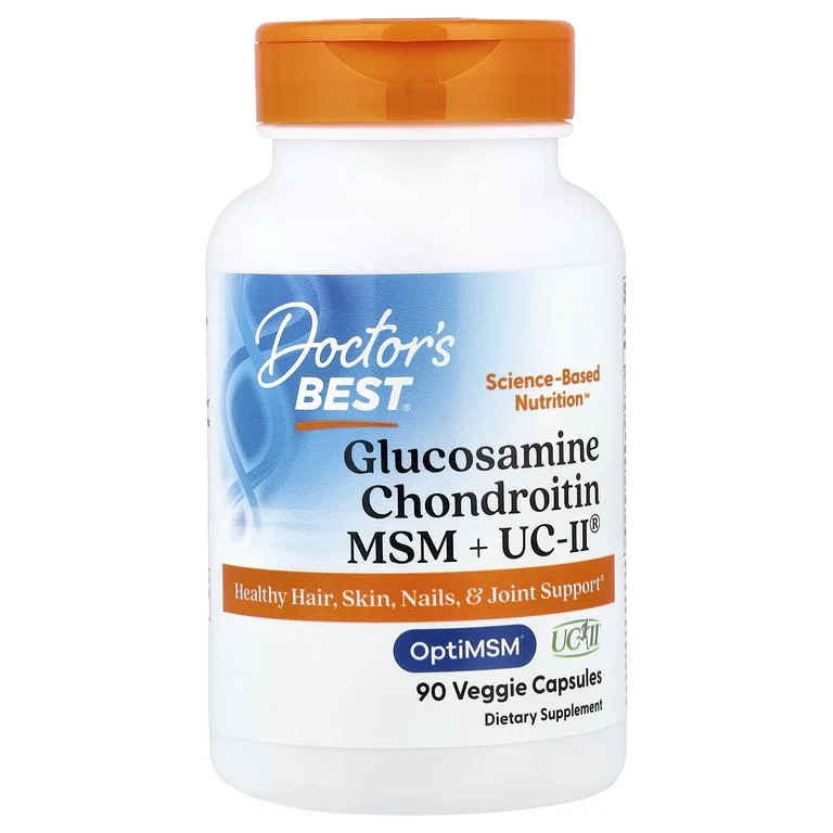 Doctor's Best, глюкозамин, хондроитин, МСМ и UCII®, 90 растительных капсул
