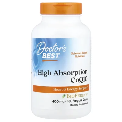 Doctor's Best, легкоусвояемый коэнзим Q10, 180 растительных капсул