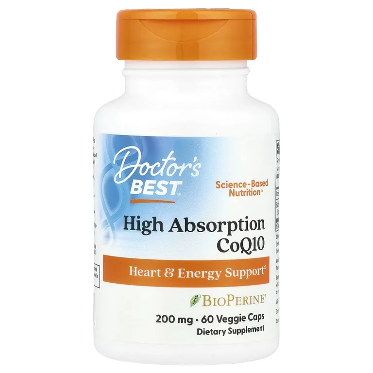 Doctor's Best, легкоусвояемый коэнзим Q10 с черным перцем BioPerine®, 60 растительных капсул