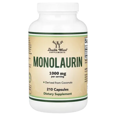 Double Wood Supplements, монолаурин, 210 капсул (500 мг в 1 капсуле)