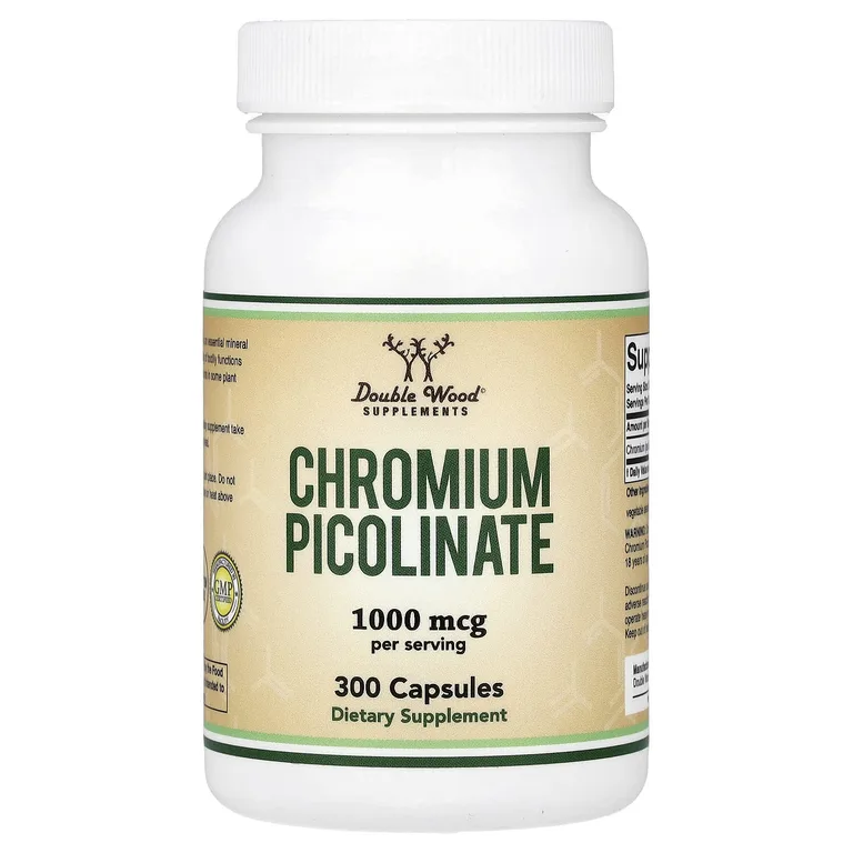 Double Wood Supplements, пиколинат хрома, 300 капсул (500 мкг в 1 капсуле)