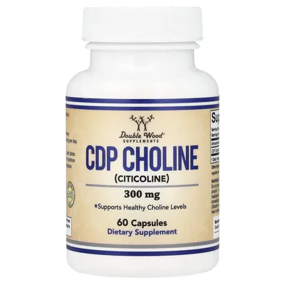 Double Wood Supplements, ЦДФ-холин, 300 мг, 60 капсул