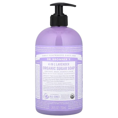 Dr. Bronner's, 4-in-1 Organic Sugar Soap, Lavender, 24 fl oz (710 ml)