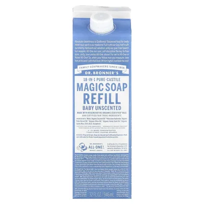 Dr. Bronner's, Pure-Castile Magic Мыло, для детей, 18 в 1, без запаха, 946 мл (32 жидк. унции)