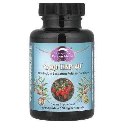 Dragon Herbs, экстракт плодов годжи, 500 мг, 100 вегетарианских капсул