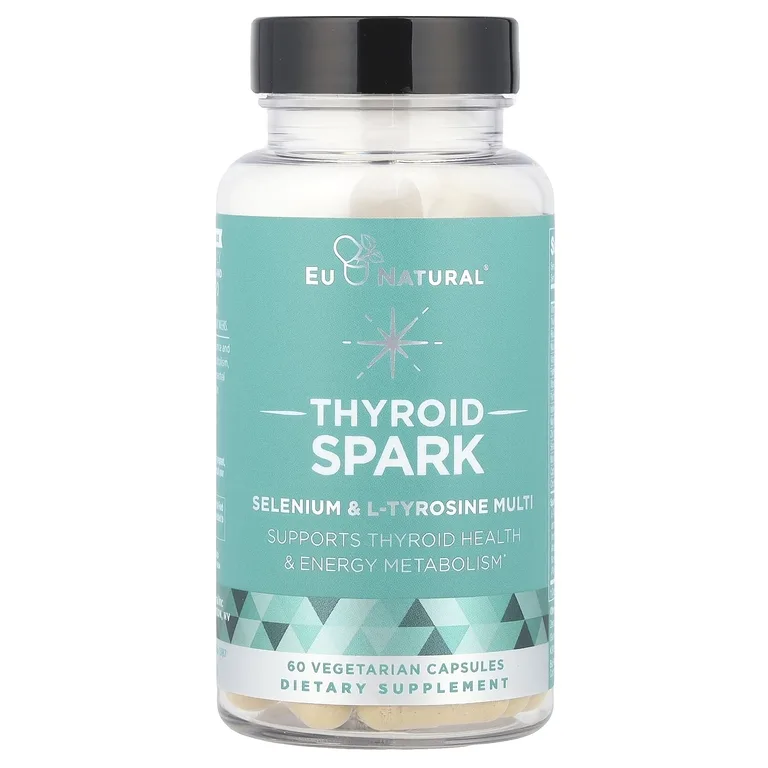 Eu Natural, Thyroid Spark, селен и L-тирозин, 60 вегетарианских капсул