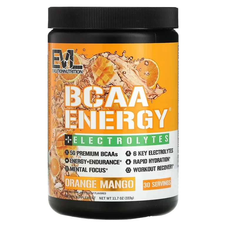 EVLution Nutrition, BCAA Energy® + электролиты, апельсин и манго, 333 г