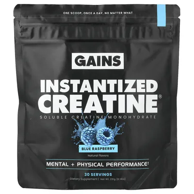 GAINS, растворимый моногидрат креатина, голубая малина, 231 г (8,14 унции)