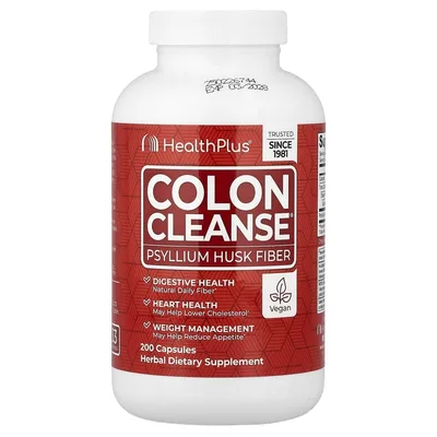 Health Plus, средство для очищения толстой кишки, 200 капсул