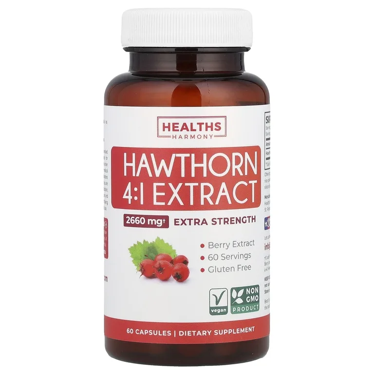 Healths Harmony, экстракт боярышника (4:1), 665 мг, 60 капсул