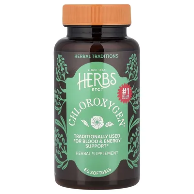 Herbs Etc., хлорофилл для поддержки здоровья крови и уровня энергии, 60 капсул