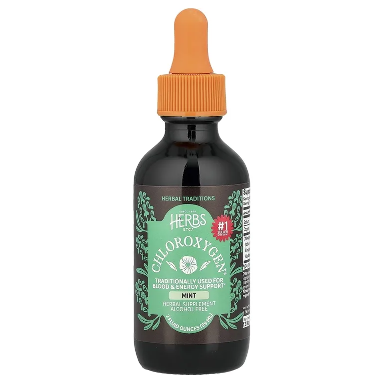 Herbs Etc., Хлорофилловый концентрат, без спирта, с мятным вкусом, 59 мл (2 жидк. унции)