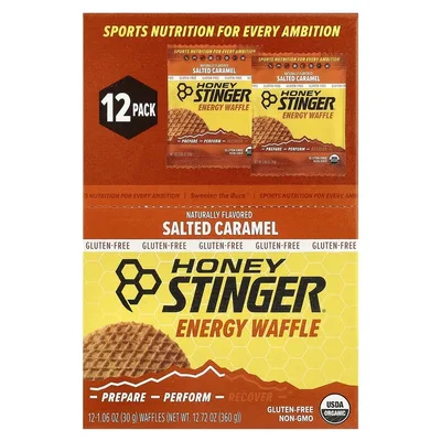 Honey Stinger, Energy Waffle, соленая карамель, 12 вафель по 30 г (1,06 унции)