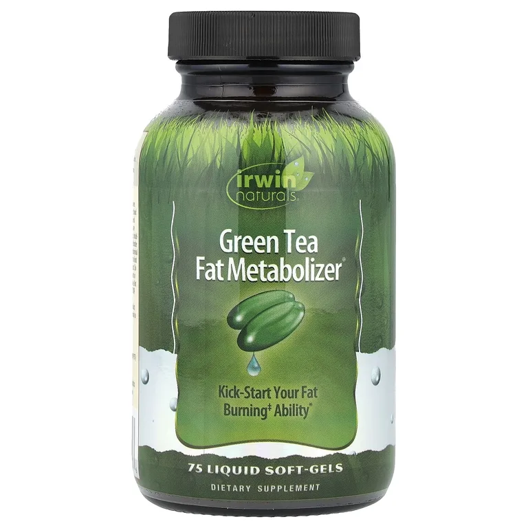 Irwin Naturals, зеленый чай, метаболизм жира, 75 капсул с жидкостью