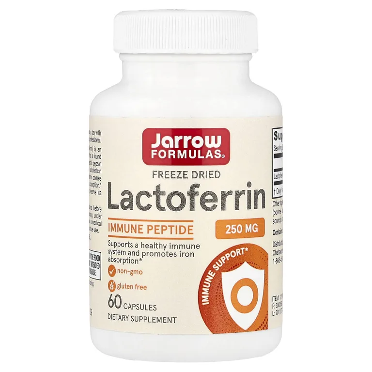 Jarrow Formulas, лактоферрин, сублимированный, 250 мг, 60 капсул