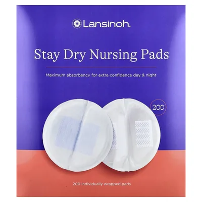Lansinoh, кормящие прокладки Stay Dry, 200 прокладок в индивидуальной упаковке