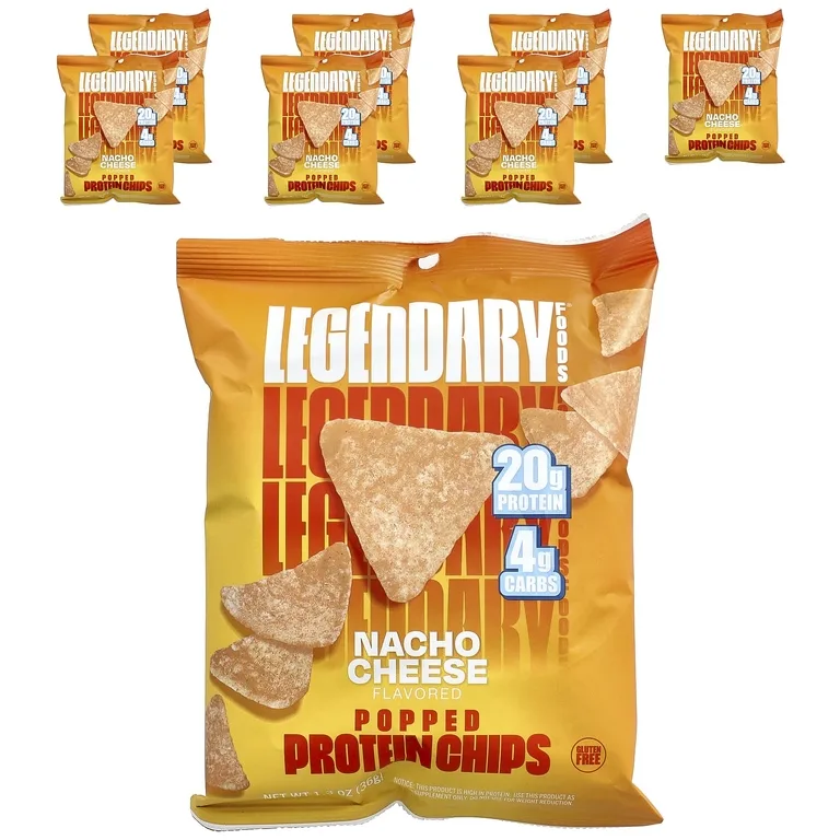 Legendary Foods, протеиновые чипсы, начос с сыром, 7 пакетиков по 36 г (1,3 унции)