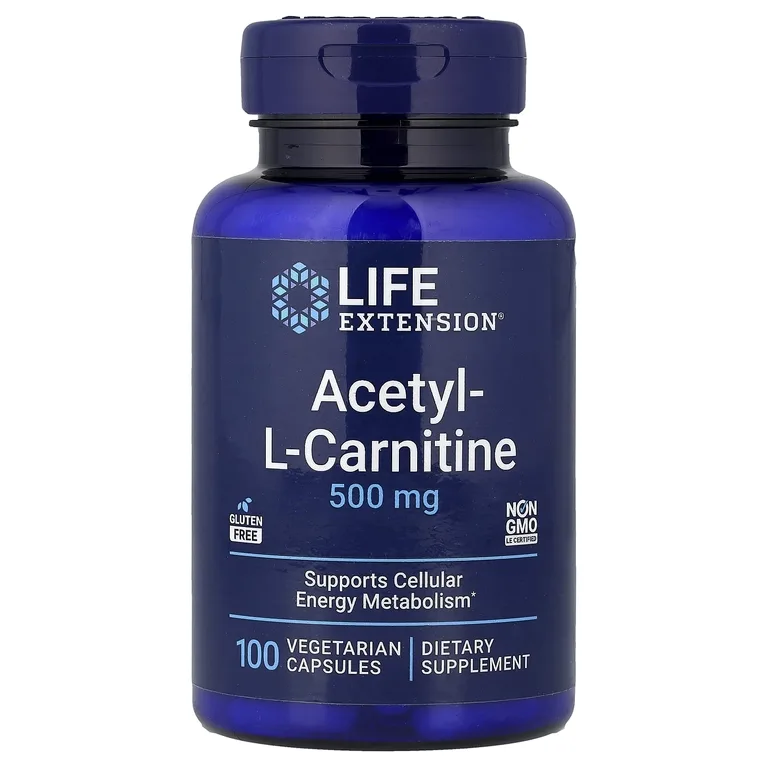 Life Extension, ацетил-L-карнитин, 100 вегетарианских капсул