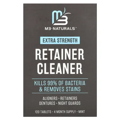 M3 Naturals, Retainer Cleaner, мята, 120 таблеток