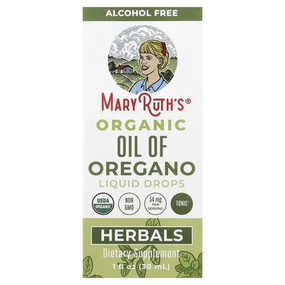 MaryRuth's, Органическое масло орегано в каплях, без спирта, 30 мл (1 жидк. унция)
