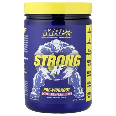 MHP, Strong AF™, предтренировочный комплекс, со вкусом малинового лимонада, 384 г (13,5 унции)