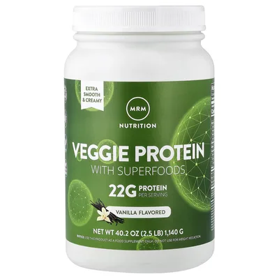 MRM Nutrition, Растительный протеин с суперфудами, ваниль, 1140 г (2,5 фунта)