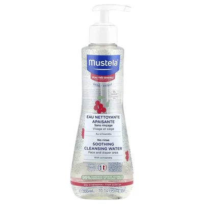 Mustela, Успокаивающая очищающая вода без смывания с лимонником, для очень чувствительной кожи, без отдушек, 300 мл (10,14 жидк. унц.)